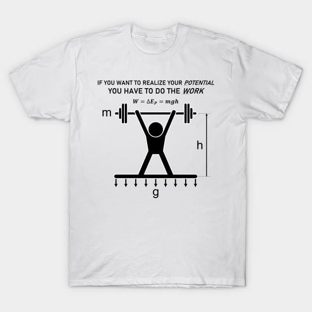 Lifting Physics Potential Energy Work T-Shirt by IORS